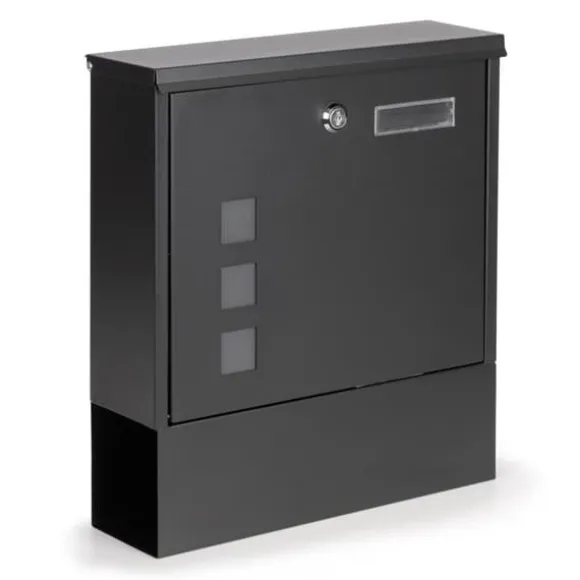 Postkasse - med avisrulle - 30x10x33,5 cm - antracit