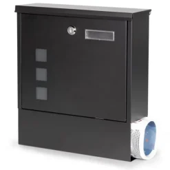 Postkasse - med avisrulle - 30x10x33,5 cm - antracit