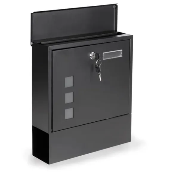 Postkasse - med avisrulle - 30x10x33,5 cm - antracit