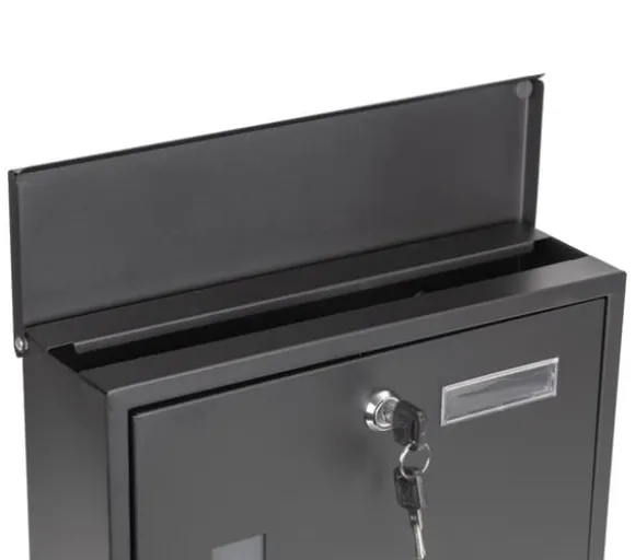 Postkasse - med avisrulle - 30x10x33,5 cm - antracit