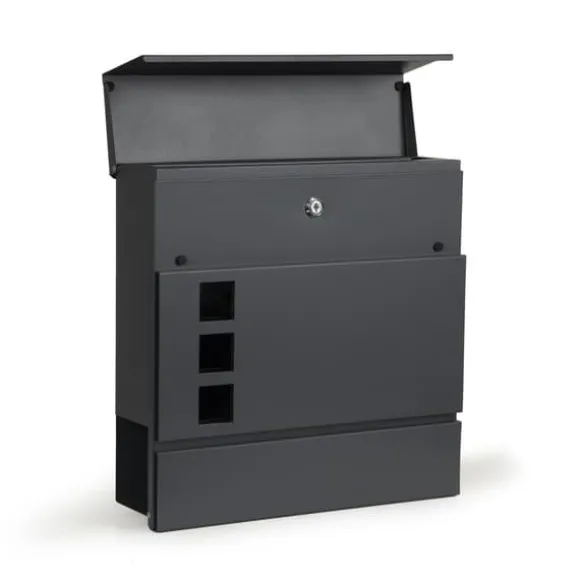 Postkasse 37 x 37 x 10 cm - Galvaniseret stål - Antracit