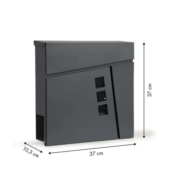 Postkasse 37 x 37 x 10 cm - Galvaniseret stål - Antracit