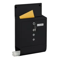 Postkasse med avisholder, 38x31x13 cm, metal