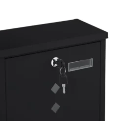 Postkasse med avisholder, 38x31x13 cm, metal