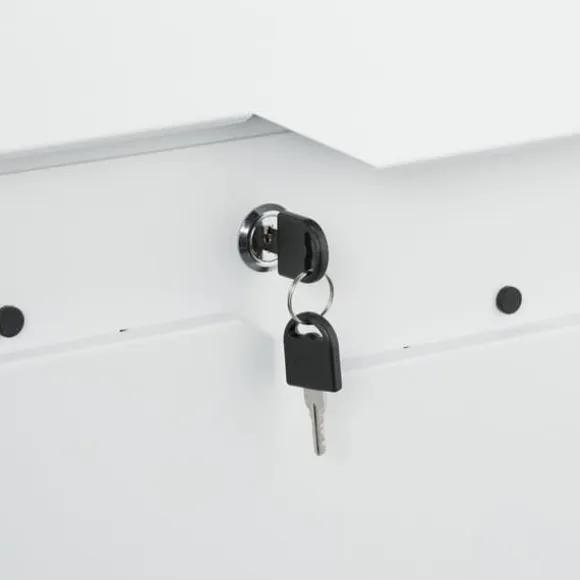 Postkasse med avisholder, 38x37x12 cm, Metal