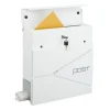 Postkasse med avisindkast, 38x37x12 cm, metal
