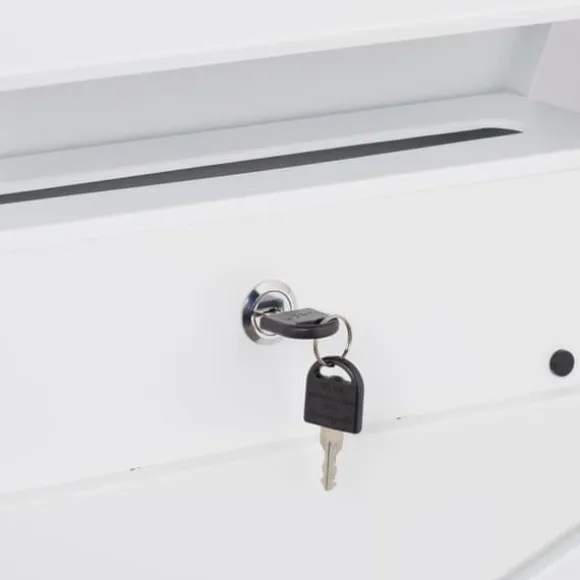 Postkasse med avisindkast, 38x37x12 cm, metal