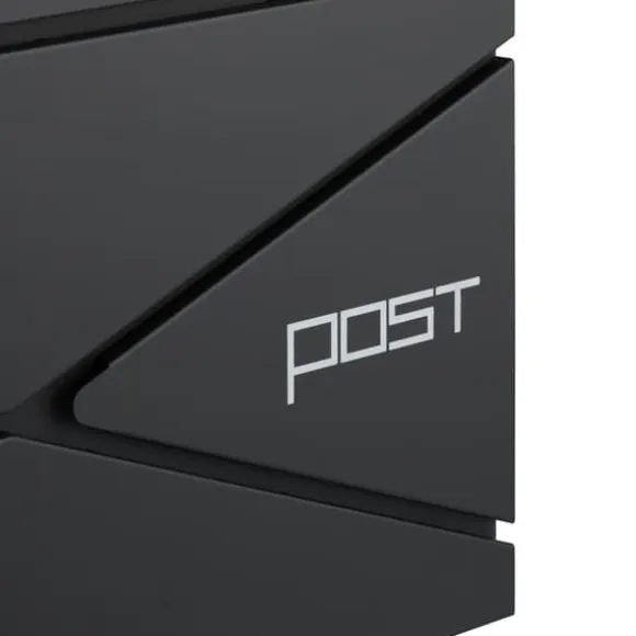 Postkasse med avisindkast, 38x37x12 cm, metal