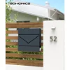 Postkasse med avisrum, 37 x 10,5 x 37 cm