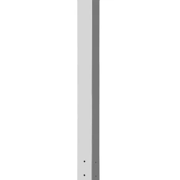 Postkasse Stander, 109,5 cm Højde, 12,5x12,5 cm Base, Hvid, Stål