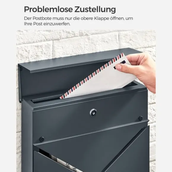 Postkasse, 37x10,5x37 cm, Antracit