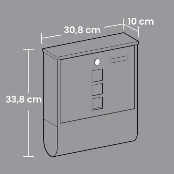 Postkasse, 11x37x37 cm, Antracit