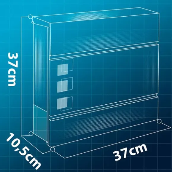 Postkasse 37x37x10,5 cm antracit HM-863
