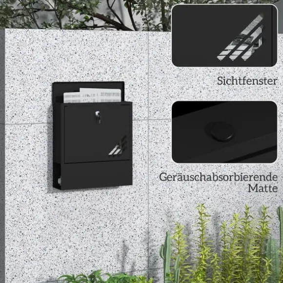 Postkasse, 30x8,5x32,5 cm, Mørkegrå