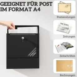 Postkasse, 30x8,5x32,5 cm, Mørkegrå