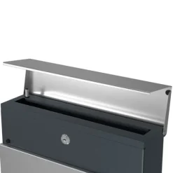 Postkasse, 37x10,5x36 cm, Sølv