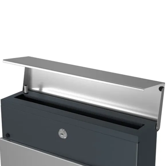 Postkasse, 37x10,5x36 cm, sølv