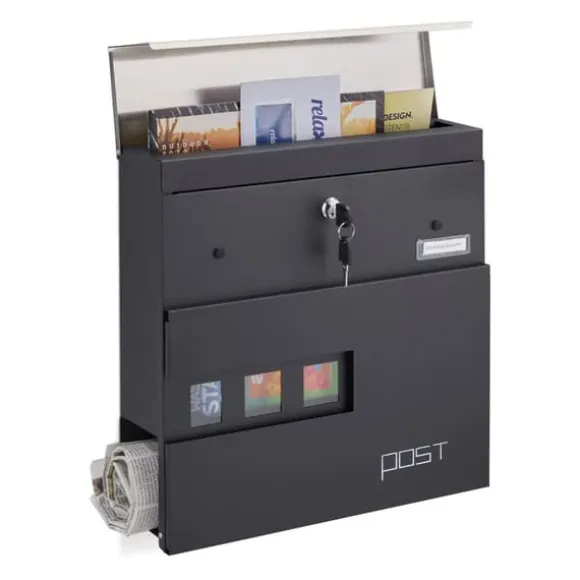 Postkasse, 37x37x11 cm, Sort