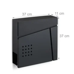 Postkasse, 37x37x11 cm, Sort