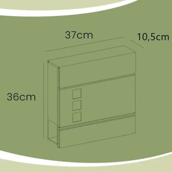 Postkasse, 37x10,5x37 cm, Sort