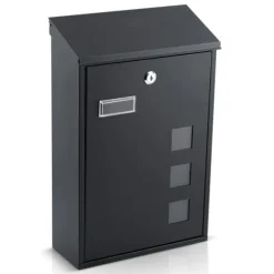 Postkasse 39x25,5x12 cm sort HM-864