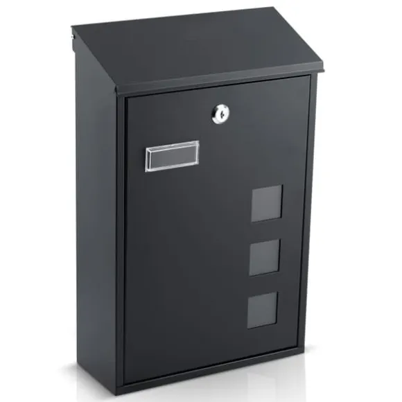 Postkasse 39x25,5x12 cm sort HM-864