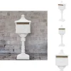 Postkasser - Living postkasse med piedestal aluminium vintagestil rustbestandig hvid