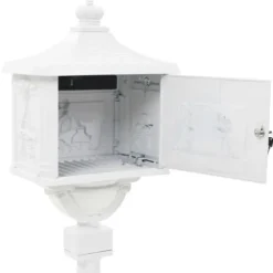 Postkasser - Living postkasse med piedestal aluminium vintagestil rustbestandig hvid