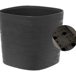 Potte med vandreserve - GARDEN ID Respect - Sort-Ant 20 x 20 cm - 100% husholdningsaffald - 100% genanvendelig - Struktureret overflade.