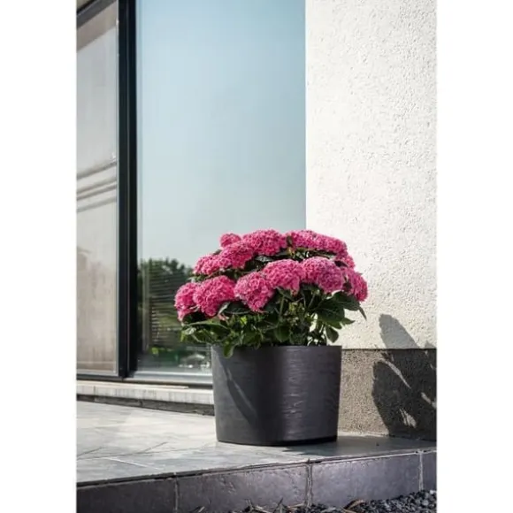 Potte med vandreserve - GARDEN ID Respect - Sort-Ant 20 x 20 cm - 100% husholdningsaffald - 100% genanvendelig - Struktureret overflade.