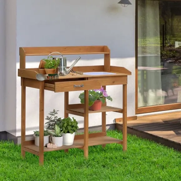 Pottebord, 117x45x121 cm, Natur