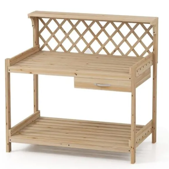 Pottebord, 90x59x88 cm, Naturlig