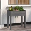 Praktisk plantekasse i massivt fyrretræ med foring | Størrelse: 71x37x76 cm | Farve: Grå