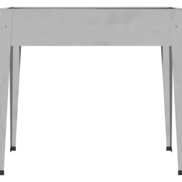 Praktiske plantekasser i galvaniseret stål - 2 stk. | Farve: Stål | Størrelse: 120x80x80 cm