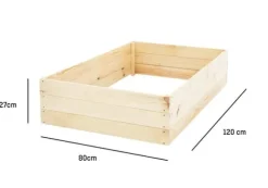 Premium Fyrretræs Højbed 120x80x27 cm med Jordklæde