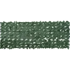 Privatlivsskærm med blade - Grøn altanafskærmning | Størrelse: 200x75 cm | Farve: Mørkegrøn