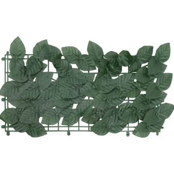 Privatlivsskærm med blade 600x150 cm | Farve: Mørkegrøn