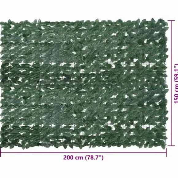 Privatlivsskærm med mørkegrønne blade - Altanafskærmning | Størrelse: 200x150 cm