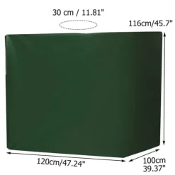 PROFESSIONAL IBC Tank Cover 1000L - Grønt vandtæt beskyttelsesdæksel med UV-beskyttelse (210D sølvbelagt Oxford-stof)