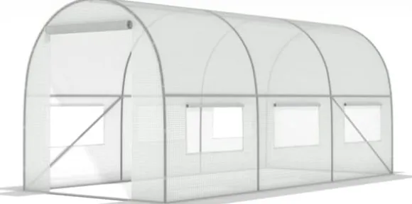 Professionelt drivhus til grøntsager - Holdbar metalramme, UV-4 filterfilm, ventilationsvinduer