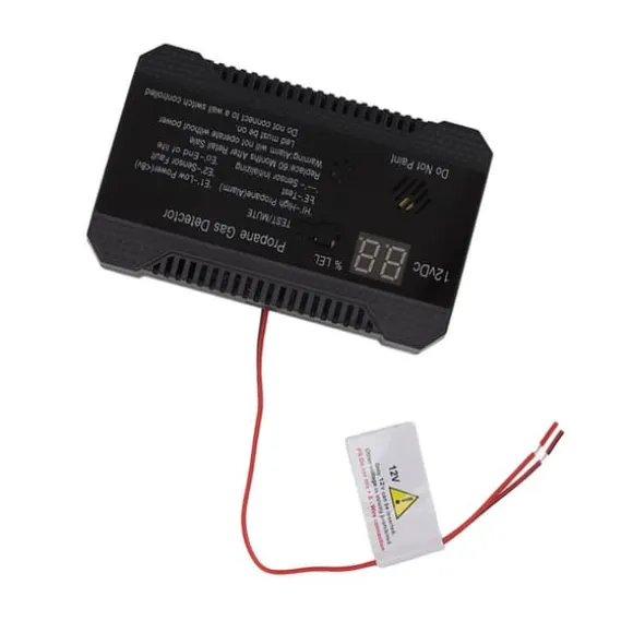 Propangasdetektor til autocampere med høj 85dB alarmlyd - UL-certificeret sensor (sort)