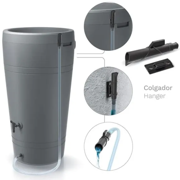 Prosperplast Tilslutning Til Vandtank Icanset Collection 37x30x5 Cm Sort