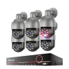 PTZ Kamera System, 8 Kanaler, Fuldfarve Nattesyn,2T, 8CH NVR 6 Kamera 5MP