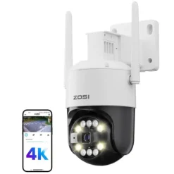 PTZ Sikkerhedskamera, AI Detektion, 4K Ultra HD Opløsning,8MP