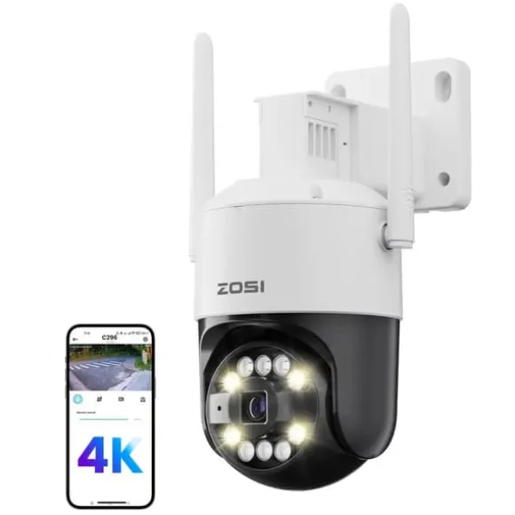 PTZ Sikkerhedskamera, AI Detektion, 4K Ultra HD Opløsning,8MP