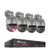PTZ Sikkerhedskamerasystem, AI Menneskedetektion, To-vejs lyd,3T (udendørs sport), 8CH NVR 4 stk. Kamera 8MP