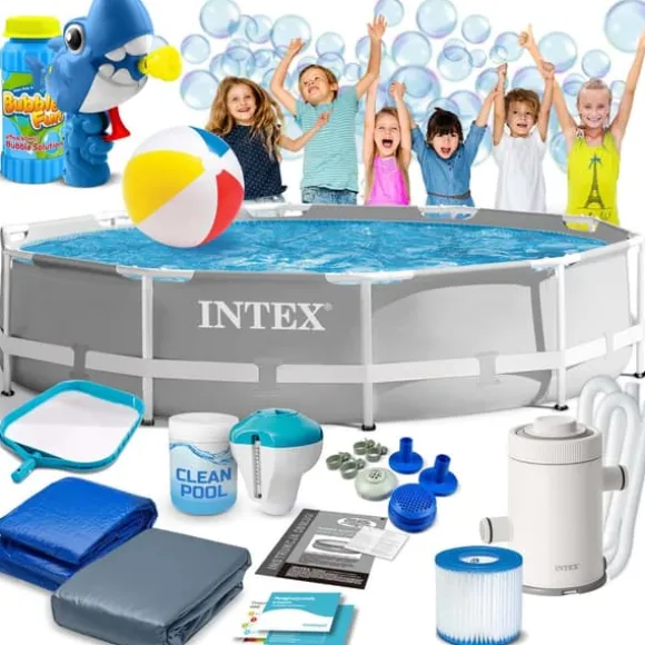 Rammehavepool 305 x 76 cm 15-i-1 INTEX 26702 + boblemaskine GRATIS