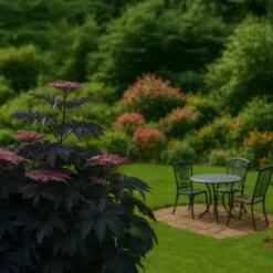 Rødbladet hyld - Sæt med 4 - Sambucus nigra Black Lace - Højde 25-40cm - ⌀17cm