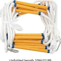 Redningsstige - Rebstige - 10 m - Brandfast - 2 Karabinhager - Maks. Belastning 200 kg - Til brandflugt