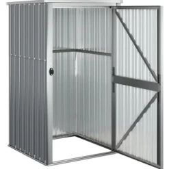Redskabsskur til haven - Galvaniseret stål | Størrelse: 88x89x161 cm | Farve: Grå